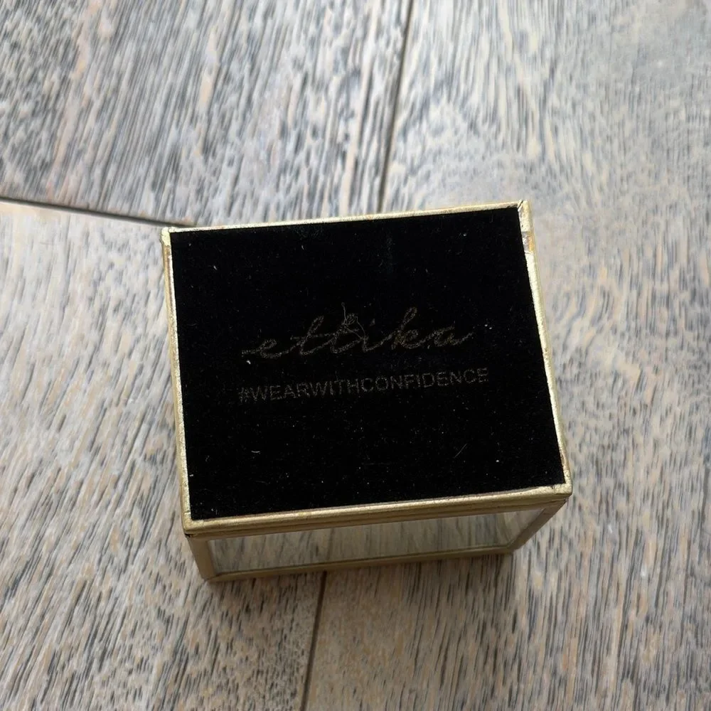 Small Glass Gold Jewelry Vanity Display Box